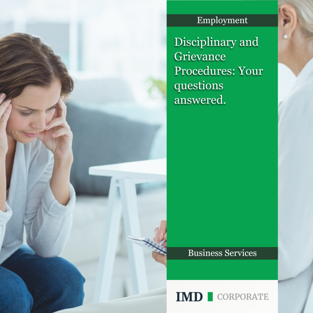 Disciplinary and Grievance Procedures: Your questions answered. | IMD ...