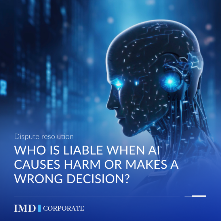 Who is liable when AI causes harm or makes a wrong decision?