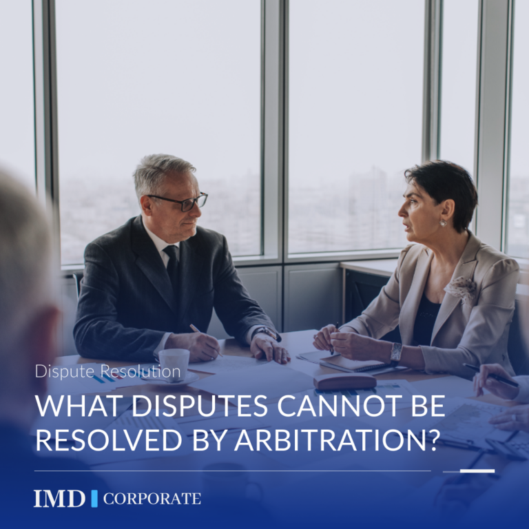 What disputes cannot be resolved by arbitration?