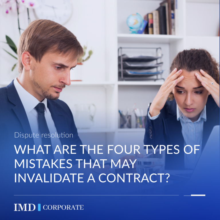 What are the four types of mistakes that may invalidate a contract?